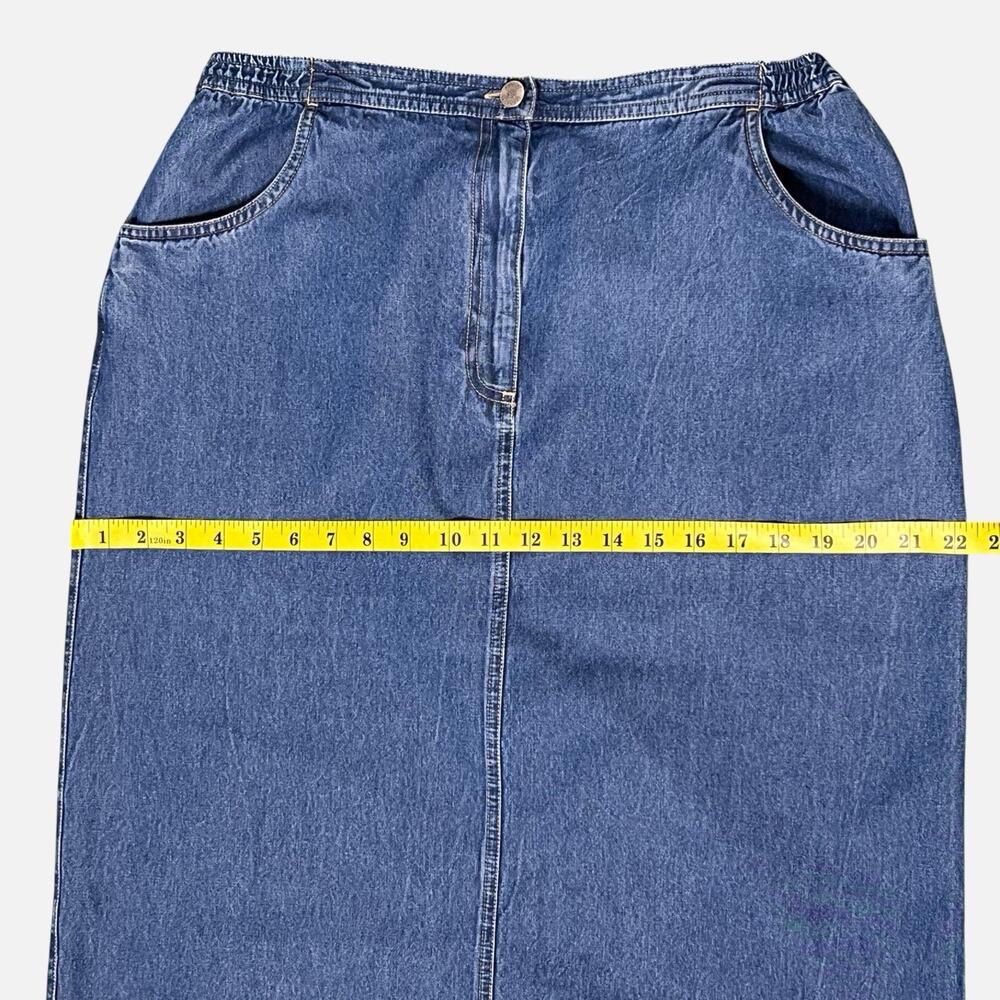 Susan Bristol Denim Skirt Size 14 Soft Straight Midi Long Cottagecore Vintage - Picture 12 of 13